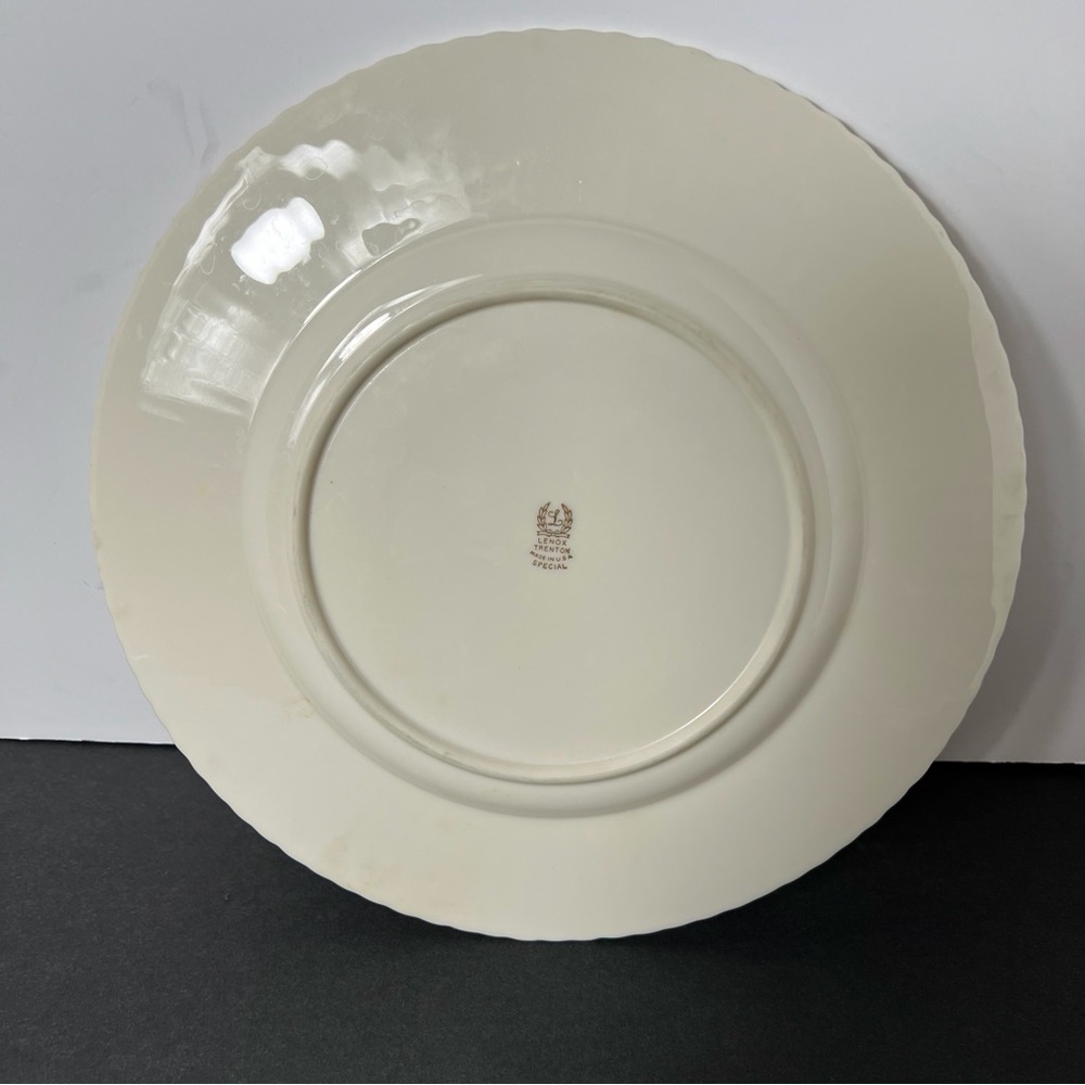 Lenox Trenton Special Plate USA Fluted Floral Gold Rim Blossom Ming Tree - Picture 11 of 16